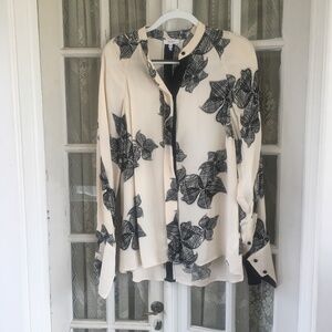 HP: REISS Harris Rose Print Blouse - USA Size 6